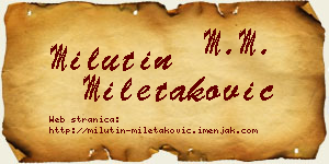 Milutin Miletaković vizit kartica